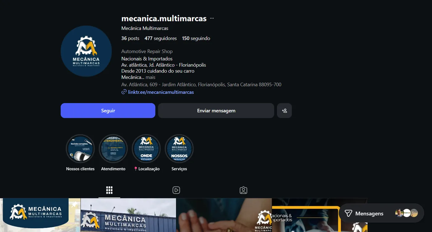 Perfil @mecanica.multimarcas no Instagram
